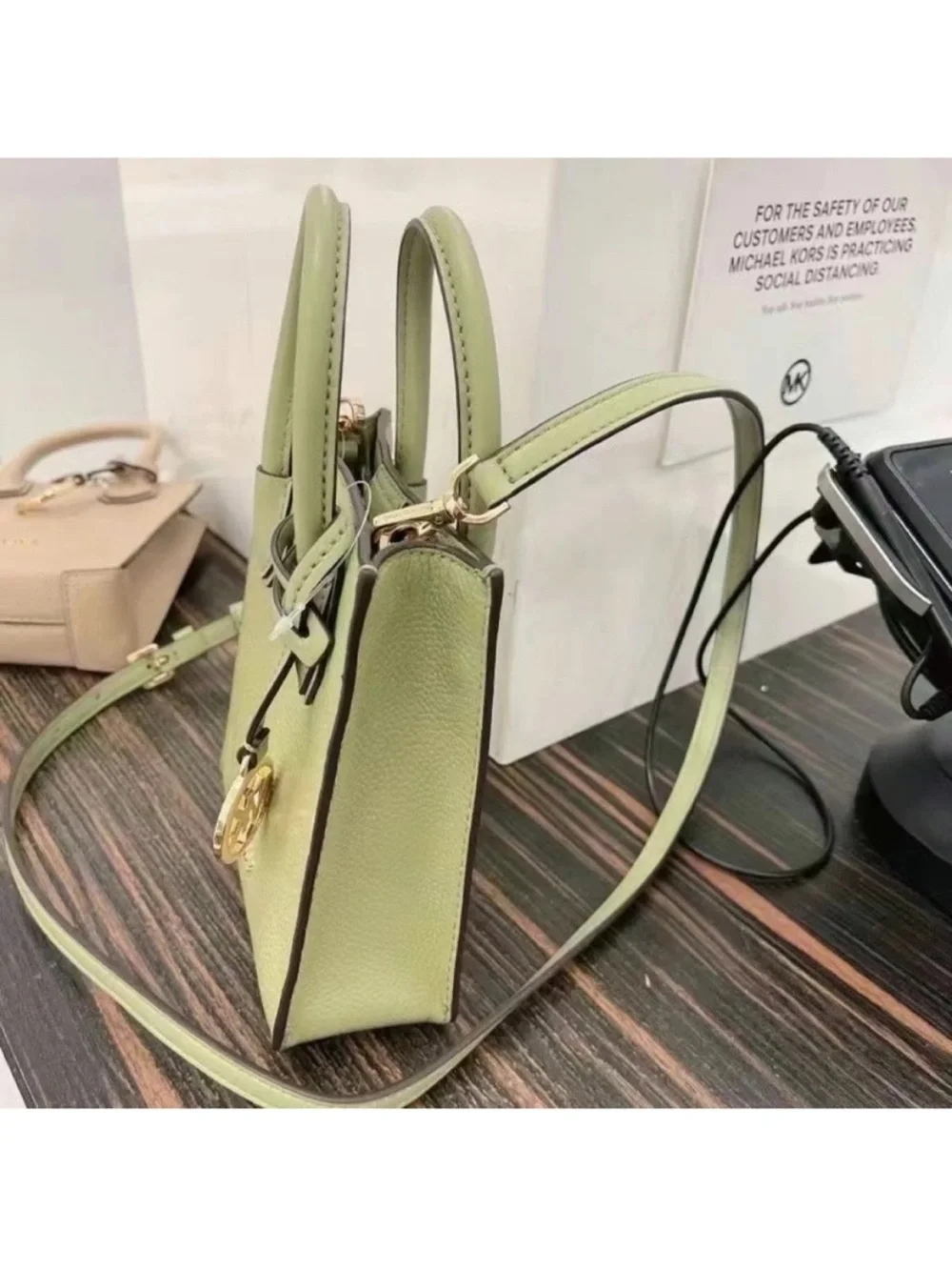 Michael Kors 35S1GM9TOL Mercer Extra-Small IN Light Sage